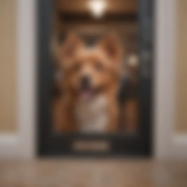 A pet using the Power Pet Automatic Pet Door with ease