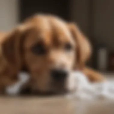 Dog enjoying the cleansing benefits of grooming wipes