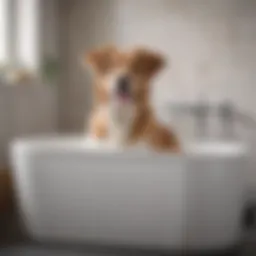 Sleek design of a professional dog grooming tub showcasing its ergonomic features