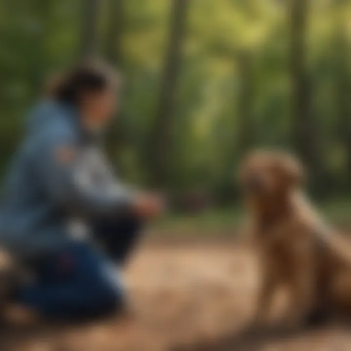 Illustration of a psychiatric service dog training session