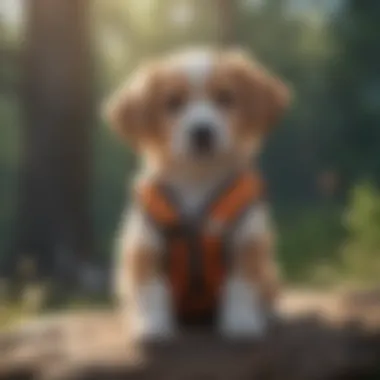 Puppy wearing ESA vest in a calming environment