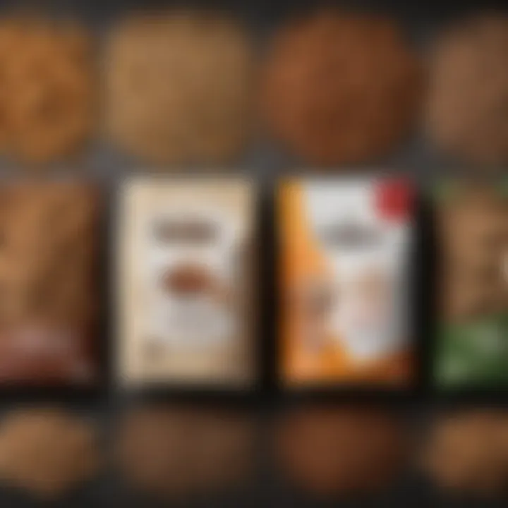 Illustration comparing different dry dog food brands for allergies