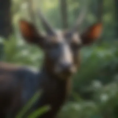 Rare Saola Grazing in Lush Vietnamese Forest