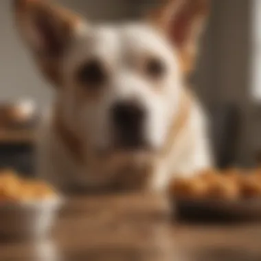 Healthy dog enjoying a balanced diet