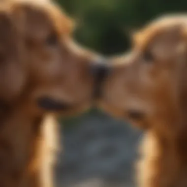 Red golden retriever showcasing its friendly demeanor