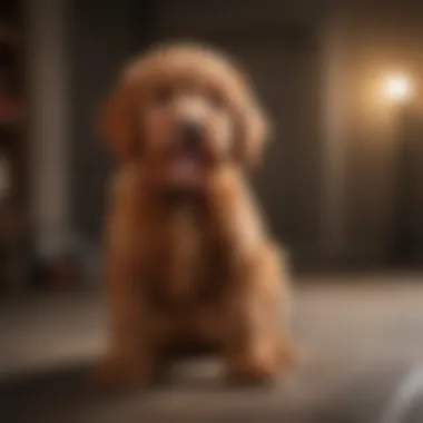 Red Goldendoodle Puppy with Playful Expression