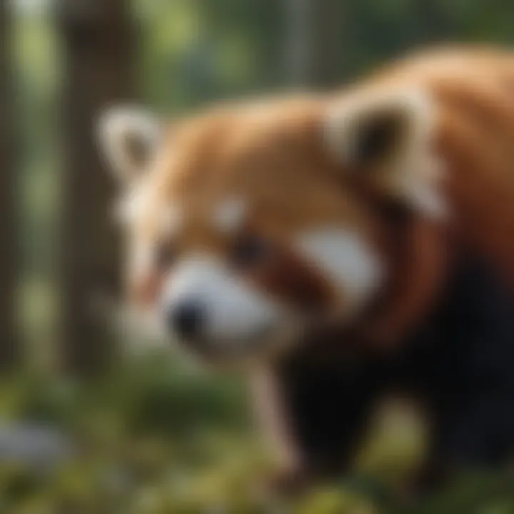 Red panda in a natural habitat