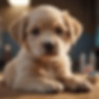 Puppy relaxing during nail trim