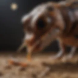 Reptile enjoying a mealworm snack