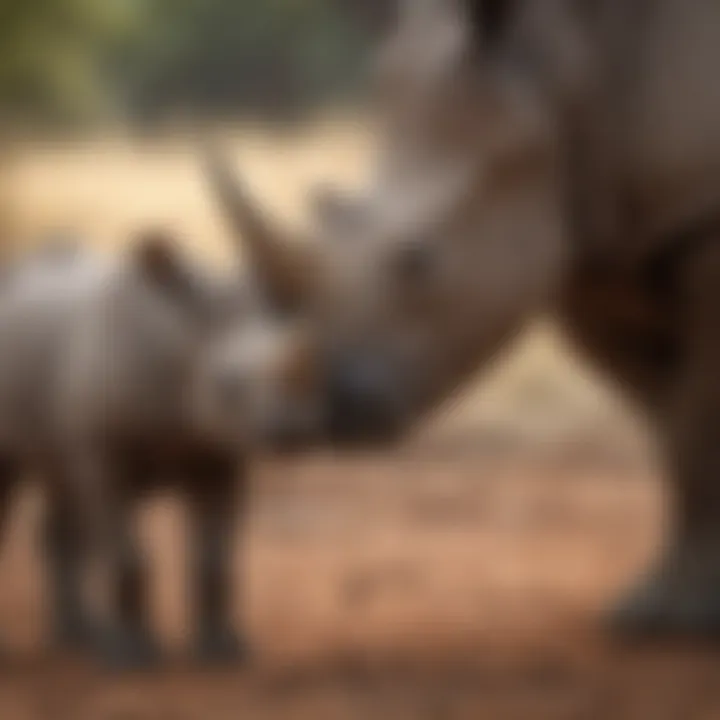 Rhinoceros Calf with Mother