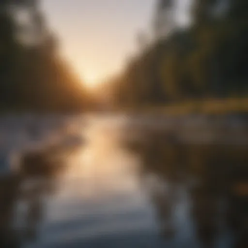 River Camping Sunset Horizon