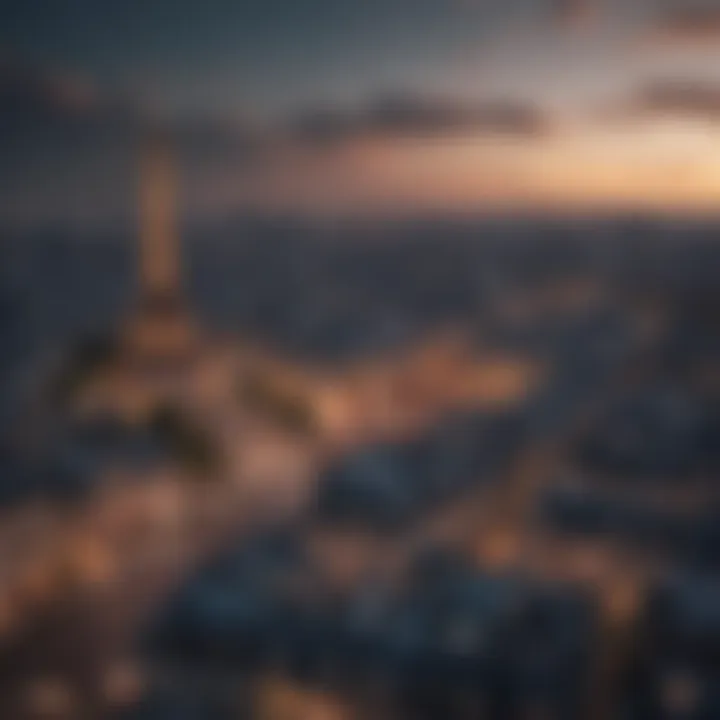 Rooftop view of Paris skyline with iconic landmarks