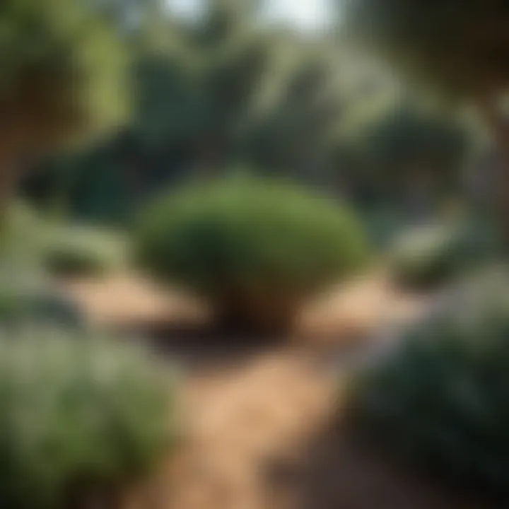 Rosemary cultivation in a lush garden