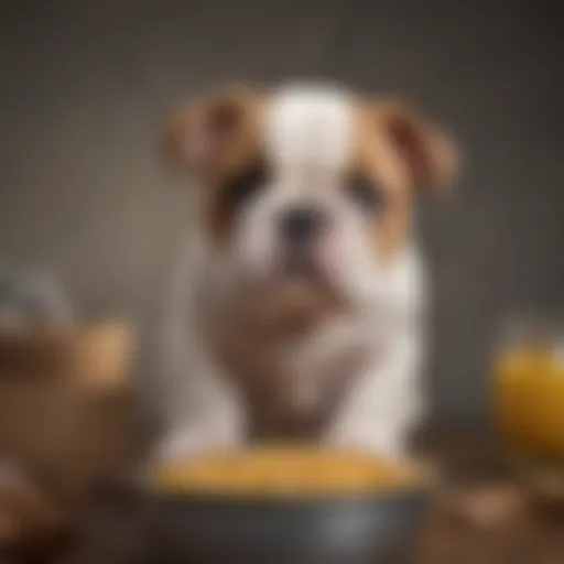 Close-up view of Royal Canin English Bulldog Puppy Food in a bowl
