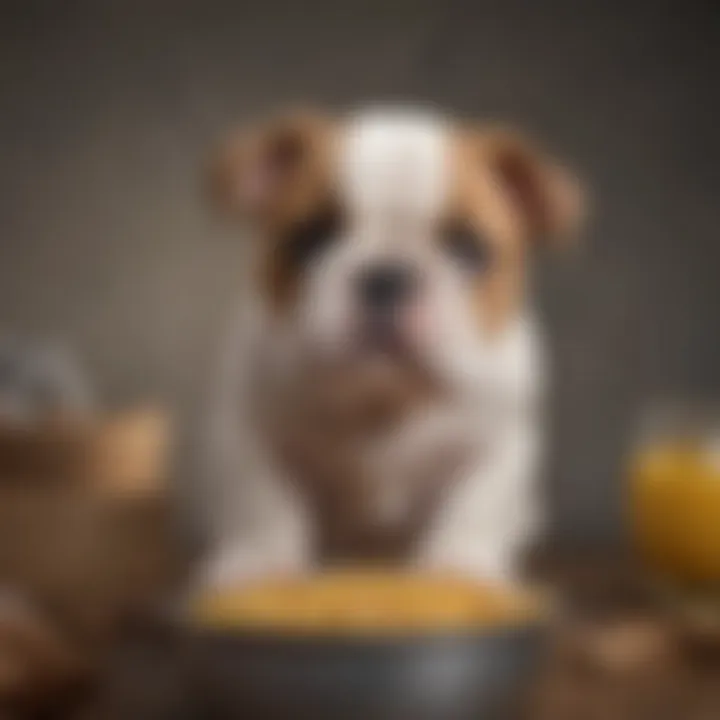 Close-up view of Royal Canin English Bulldog Puppy Food in a bowl