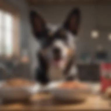 Canine Dining Bliss Happy dog enjoying a meal of Royal Canin dog food