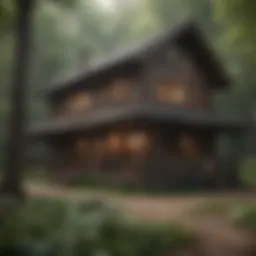 Rustic Cabin Surrounded by Lush Forest