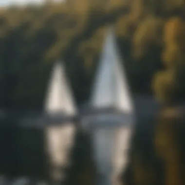 Sailboats Gracefully Gliding Across the Pristine Waters of Candlewood Lake