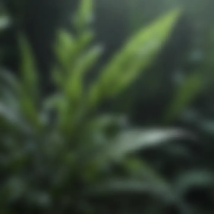 Close-Up of Salvia Leaves with Water Droplets