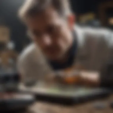 Scientist conducting sonic pest device experiment