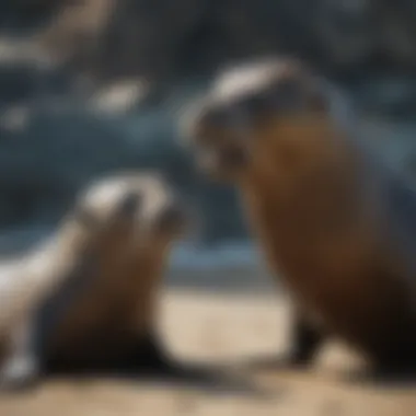 Seal and sea lion side by side, showcasing their differences