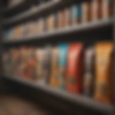 Variety of Dog Food Brands Different brands of dry dog food positioned on a shelf