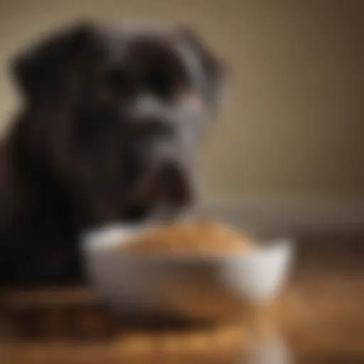 Cane Corso enjoying a bowl of high-quality dog food