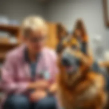 Veterinarian consulting on flea prevention