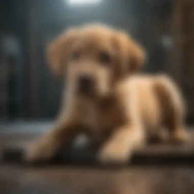 Measuring a Labrador puppy to determine the right crate size