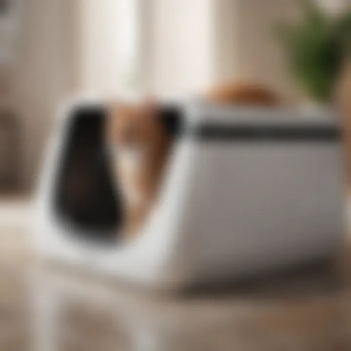 Advanced Technology Features of Self-Cleaning Litter Box XL Close-up of the advanced technology in the Self-Cleaning Litter Box XL
