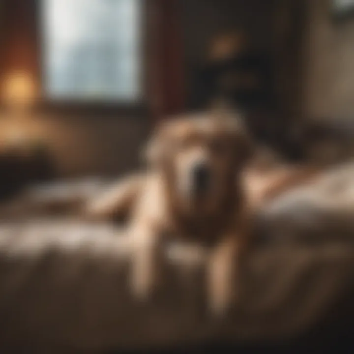 Senior dog resting on a cozy bed