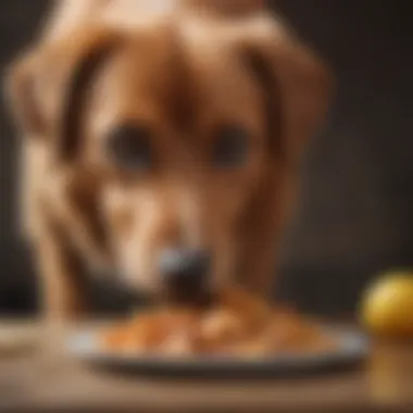 Curious Senior Dog Sniffing Food Senior dog sniffing food