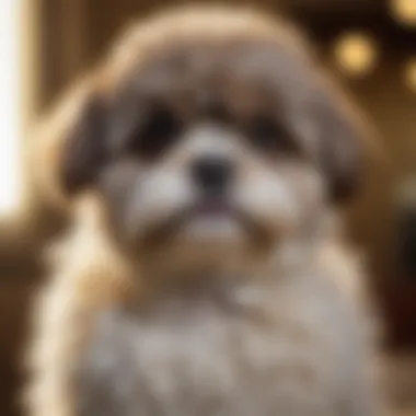 Shih Tzu Poodle mix showcasing its fluffy coat