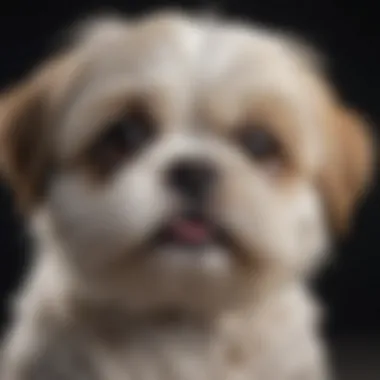 Close-up of a Shih Tzu puppy's expressive face