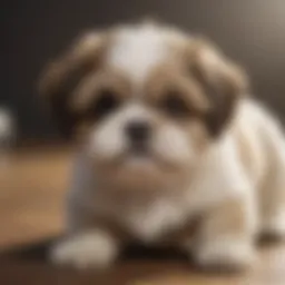 Adorable Shih Tzu puppy in a playful stance