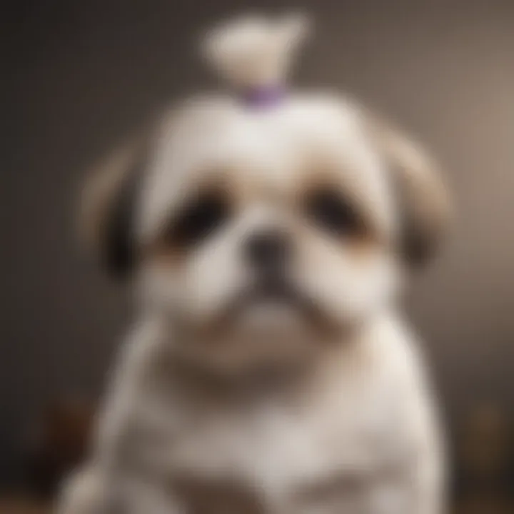Groomed Shih Tzu puppy with a stylish haircut