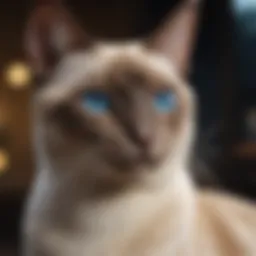 Majestic Siamese cat with striking blue eyes