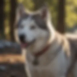 Siberian Husky demonstrating obedience training