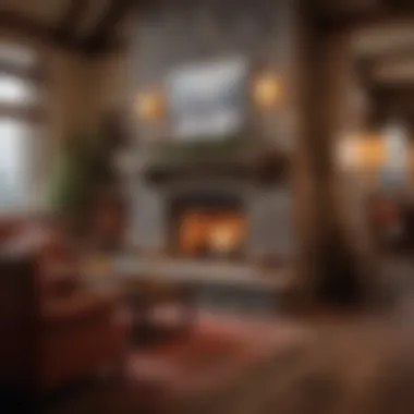 Warmth and Comfort at Crystal Bluffs Cozy fireplace in the lobby of Crystal Bluffs Ski Resort