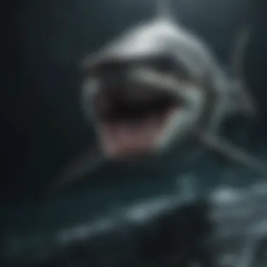 Abyssal Hunter Sleek and powerful predator displaying hunting prowess in the deep sea