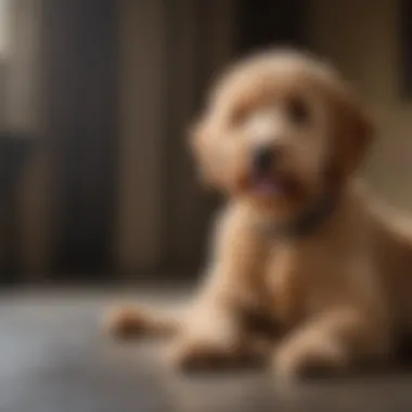 Intellectual Stimulation for the Small Standard Goldendoodle Small standard Goldendoodle engaging in obedience training