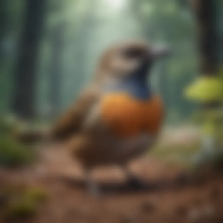 Illustration of bird behavior in response to smells