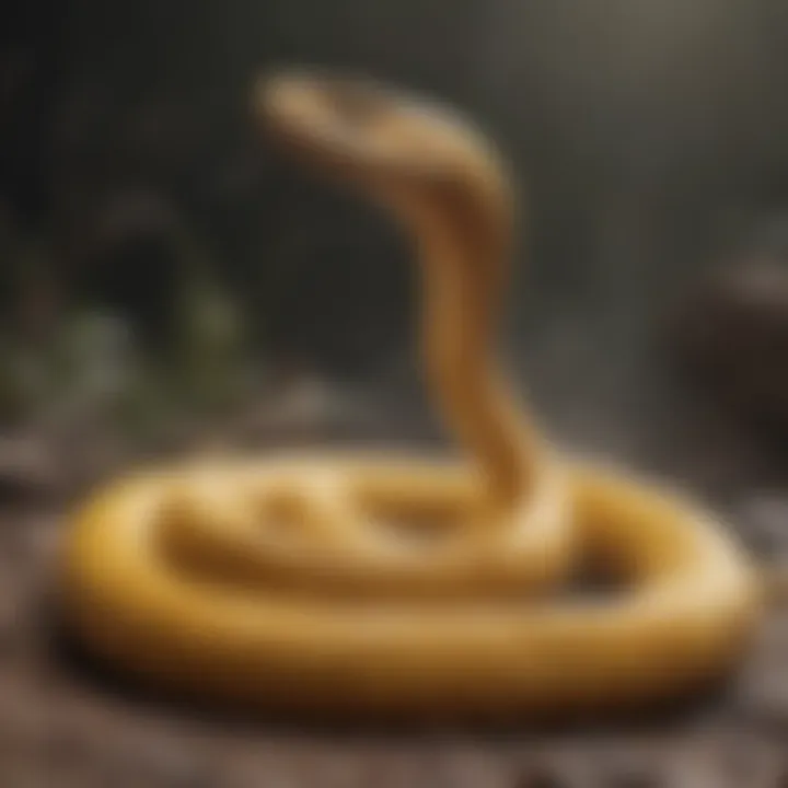 Snake recoiling from sulfur barrier