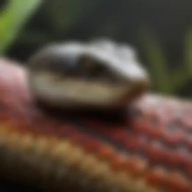 Tips for Healthy Snake Care A close-up of a well-maintained snake, showcasing healthy scales and vibrant colors
