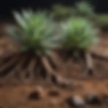Thriving Succulent Roots in Nutrient-Rich Soil Mix Succulent roots thriving in nutrient-rich soil mix