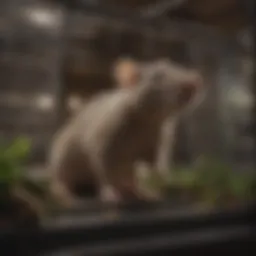 Spacious large rat cage with multiple levels and tunnels for enrichment
