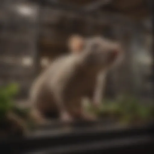 Spacious large rat cage with multiple levels and tunnels for enrichment