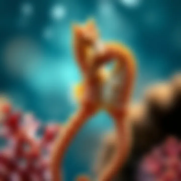 Loyal seahorses embracing each other