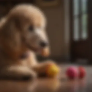 Standard Poodle Playing with Durable Chew Toy