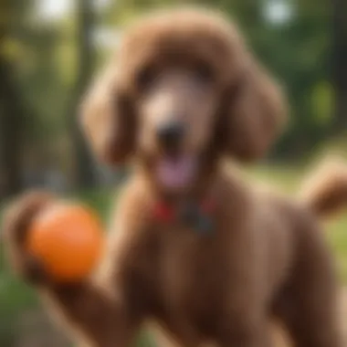 Standard Poodle with Squeaky Fetch Toy